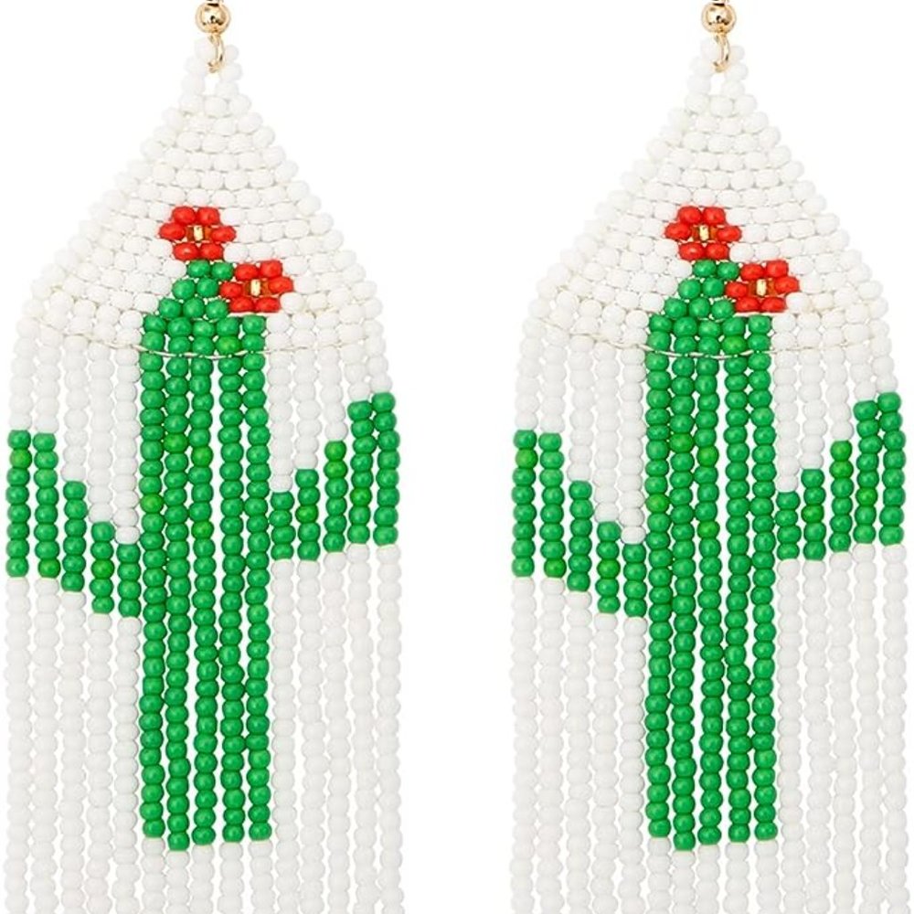 ✨ Free People Cactus Beaded Earrings ✨ - Picture 4 of 6